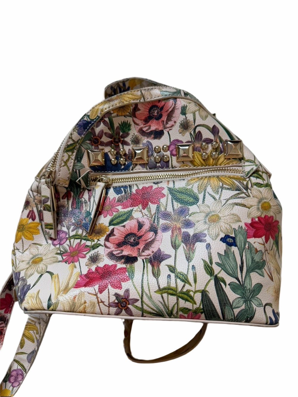 Steve Madden White Floral Mini Backpack EUC